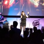Pamela Falcon onstage at the Afterwork party at Rudas Studios