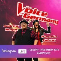 PAMELA FALCON & ANDREW REYES TONITE – INSTAGRAM LIVE TUES. NOV. 10th 18:00 UHR